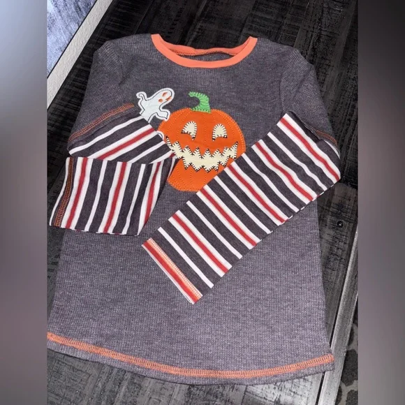 Mud Pie Baby Boys Halloween Pumpkin T-Shirt 4/5T - Picture 1 of 4